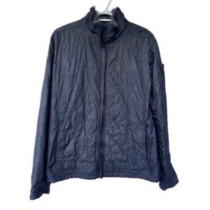 Columbia floral embroidered zip up jacket black women's size L